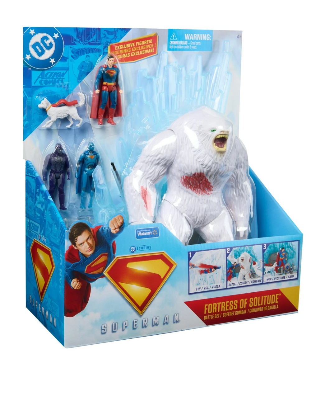 DC Comics SUPERMAN, Fortress of Solitude Battle Set with 3 Action Figures